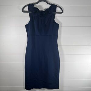 Jason Wu Navy Blue Rosette Cocktail Dress Size Medium